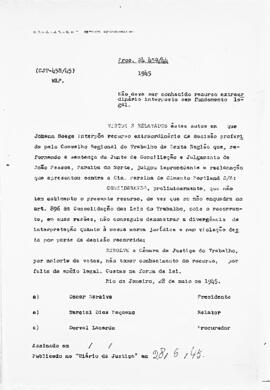 Acórdão nº 00458 de 1944