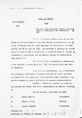 Acórdão nº 00311 de 1943