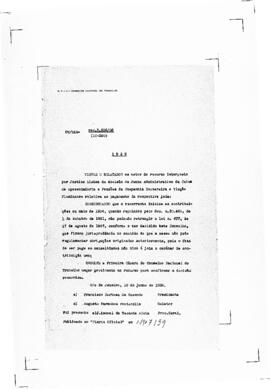 Acórdão nº 00290 de 1938