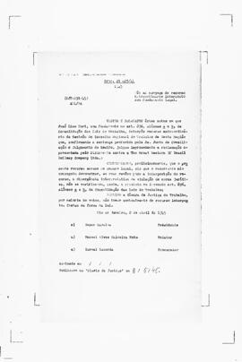 Acórdão nº 00291 de 1944